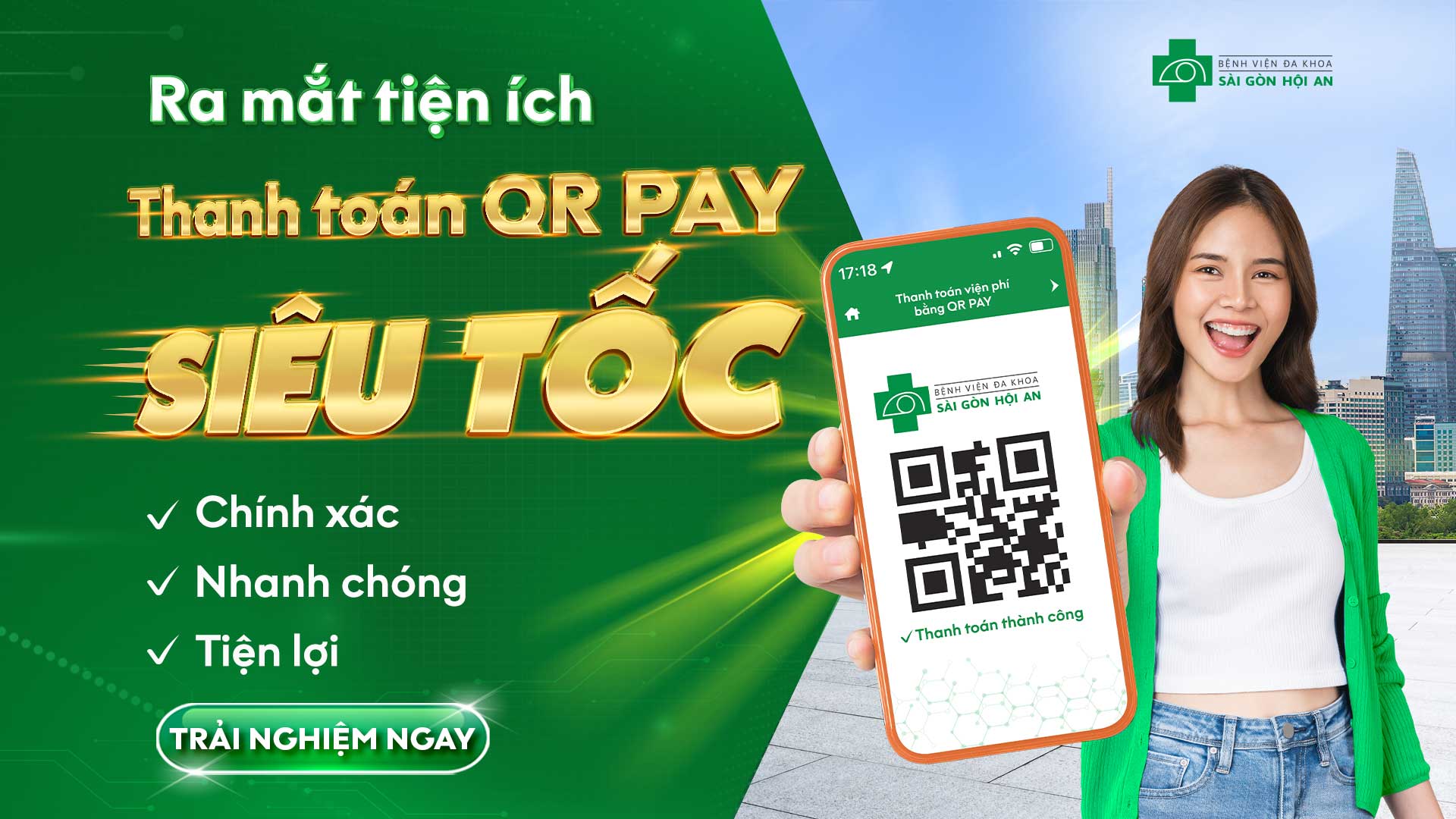 BỆNH VIỆN ĐA KHOA SÀI GÒN HỘI AN RA MẮT TIỆN ÍCH THANH TOÁN QR CODE ĐỘNG